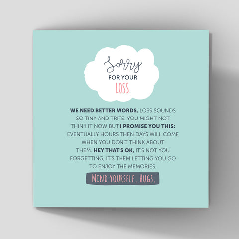 deepest sympathy card mint background about grief loss