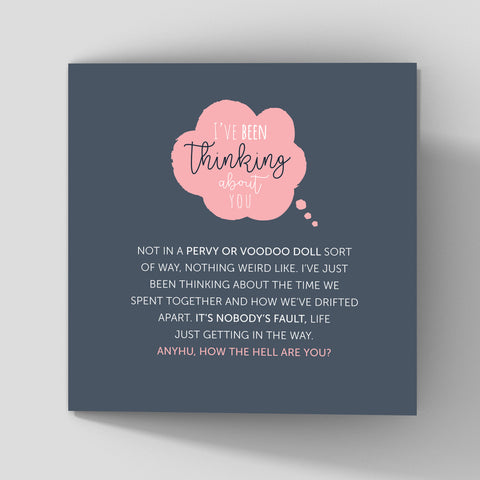 thoughful thinking about you greeting card dark background about life getting in the way
